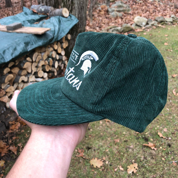 Vintage NCAA Michigan State Spartans Corduroy Snapback Hat