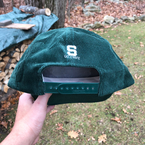 Vintage NCAA Michigan State Spartans Corduroy Snapback Hat