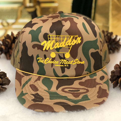 Vintage Deadstock NWOT Maddox Meat Store South Carolina Camouflage Trucker Hat
