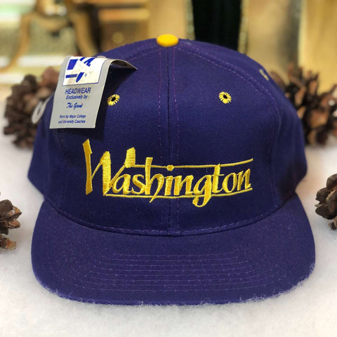 Vintage Deadstock NWT NCAA Washington Huskies The Game Twill Snapback Hat