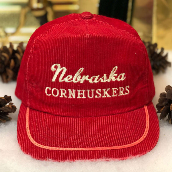 Vintage Deadstock NWOT NCAA Nebraska Cornhuskers Corduroy Snapback Hat