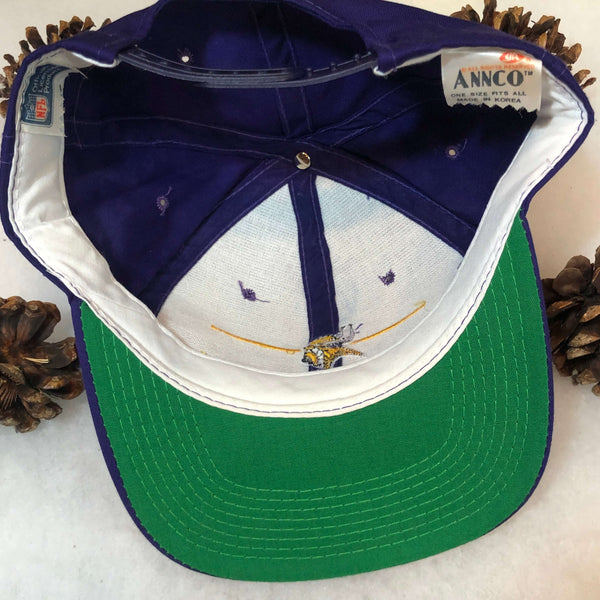 Vintage NFL Minnesota Vikings Annco Split Bar Twill Snapback Hat