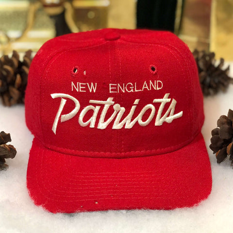 Vintage NFL New England Patriots Sports Specialties Script Wool Snapback Hat