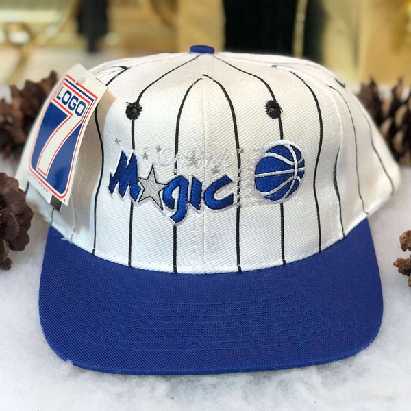 Vintage Deadstock NWT NBA Orlando Magic Logo 7 Pinstripe Wool Snapback Hat