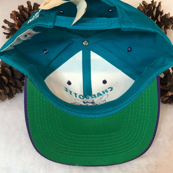 Vintage Deadstock NWT NBA Charlotte Hornets The G Cap Twill Snapback Hat
