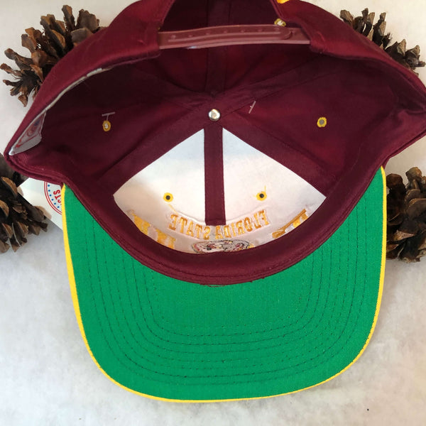 Vintage Deadstock NWT NCAA Florida State Seminoles The G Cap Smile Twill Snapback Hat