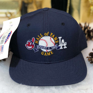 Vintage Deadstock NWT 1993 MLB Hall of Fame Game Cleveland Indians Los Angeles Dodgers New Era Wool Snapback Hat