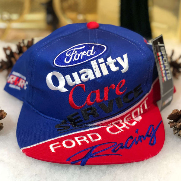 Vintage Deadstock NWT Ford Quality Care Racing Dale Jarrett Big Logo Twill Snapback Hat