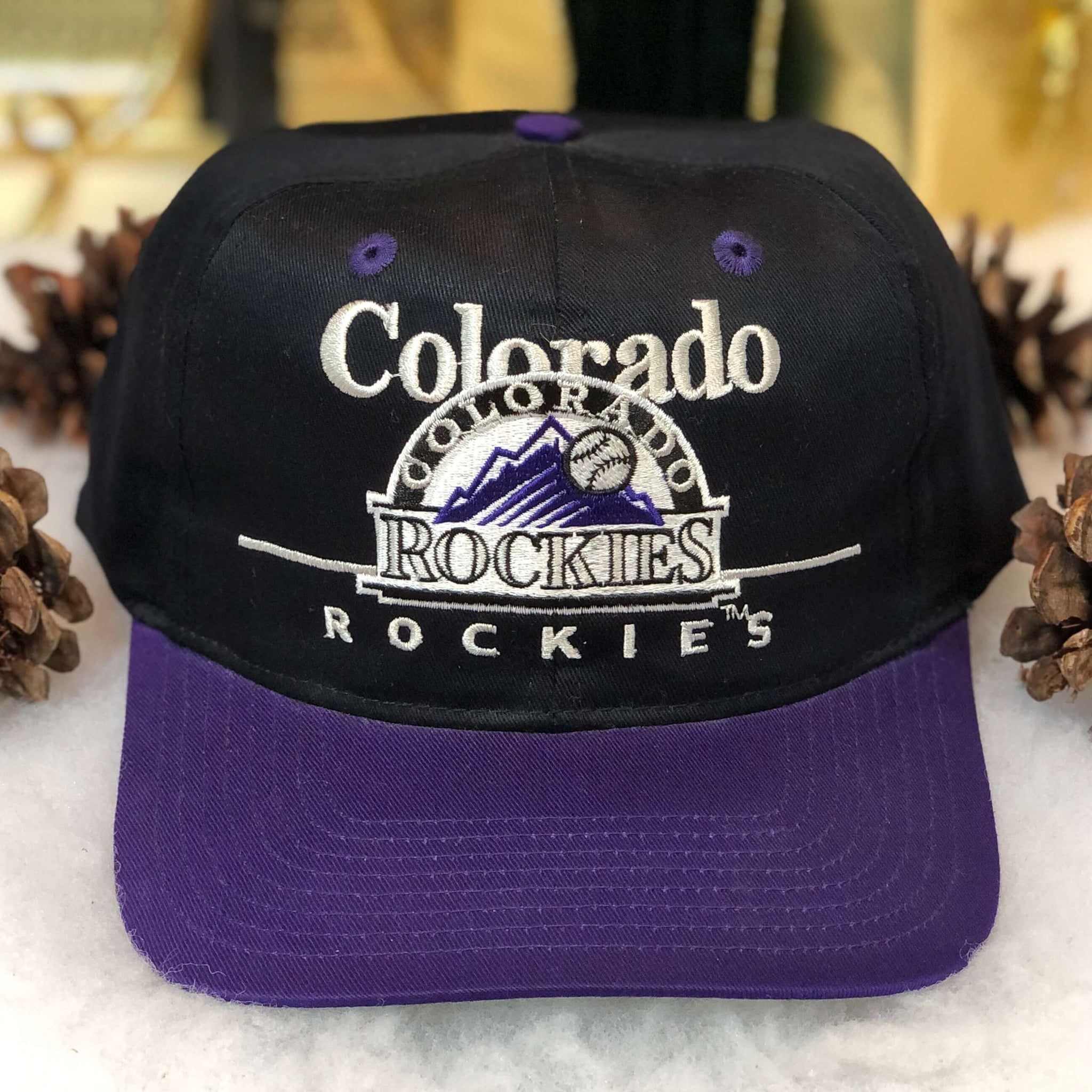 Vintage MLB Colorado Rockies Twins Enterprise Bar Line Twill Snapback Hat