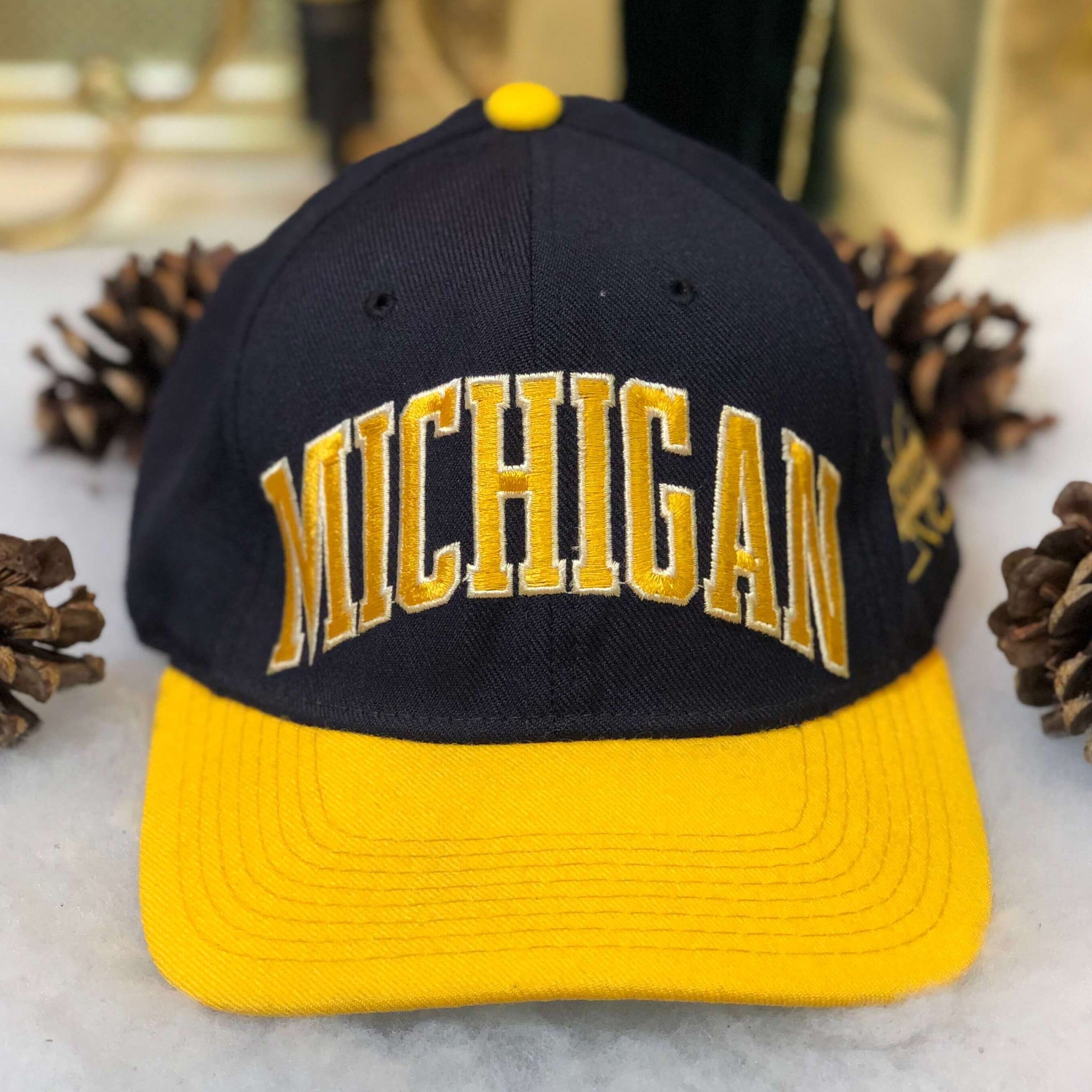 Vintage NCAA Michigan Wolverines Starter Arch Wool Fitted Hat 7