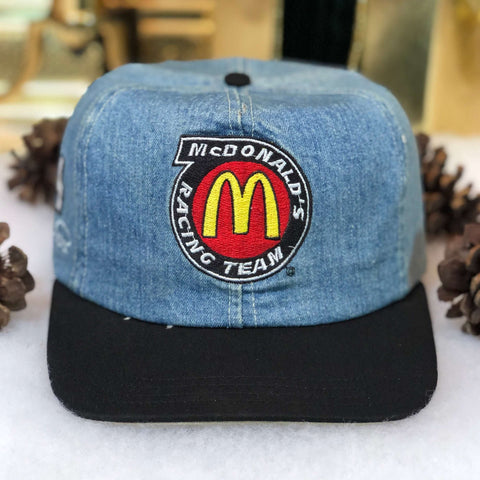 Vintage NASCAR McDonald's Racing Bill Elliot AJD Denim Strapback Hat