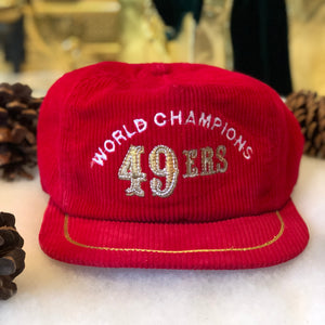 Vintage NFL San Francisco 49ers World Champions Corduroy Snapback Hat