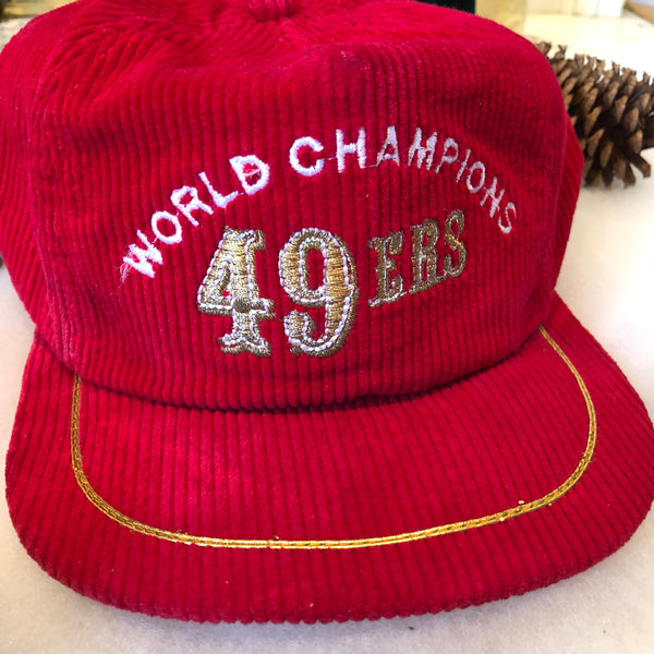 Vintage NFL San Francisco 49ers World Champions Corduroy Snapback Hat