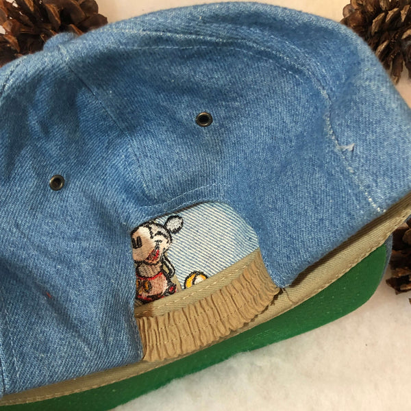 Vintage Deadstock NWOT Disney Mickey Mouse Denim Scrunchback Hat