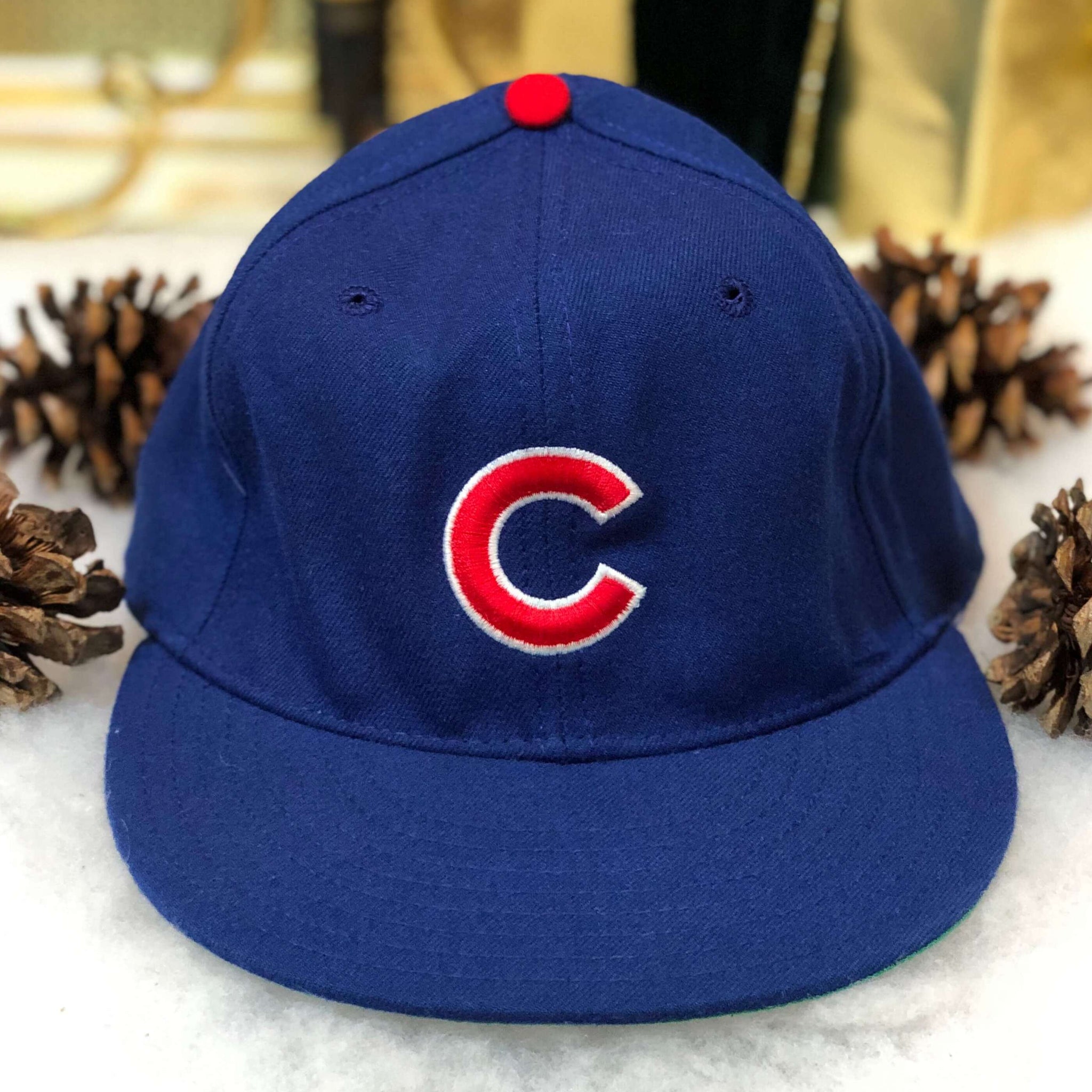 Vintage MLB Chicago Cubs New Era Wool Fitted Hat 7 1/8
