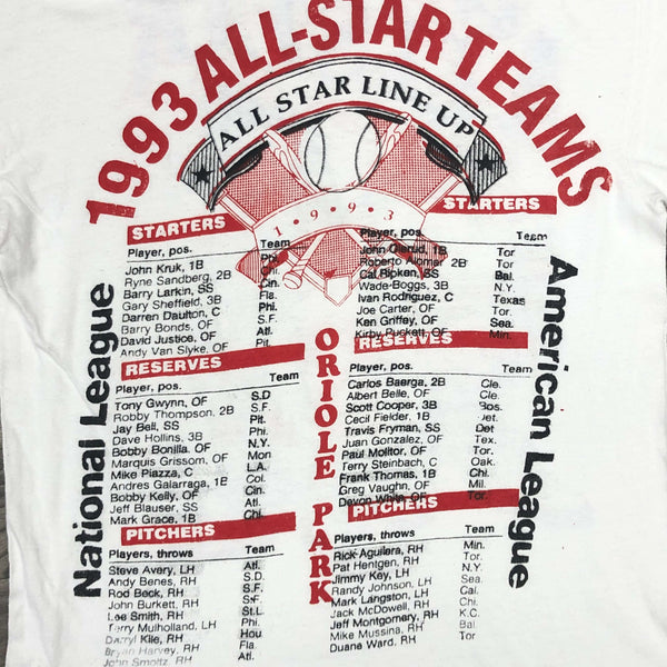Vintage 1993 MLB All-Star Game Baltimore Looney Tunes Taz Bugs Bunny Bootleg T-Shirt (L)