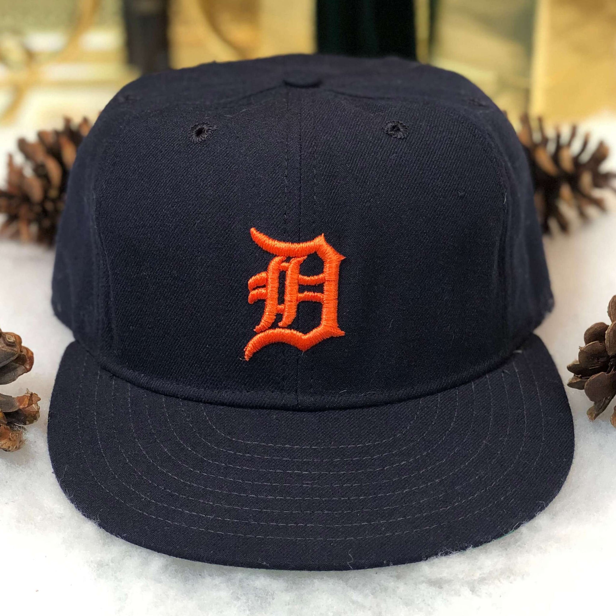 Vintage MLB Detroit Tigers New Era Wool Fitted Hat 7 1/2