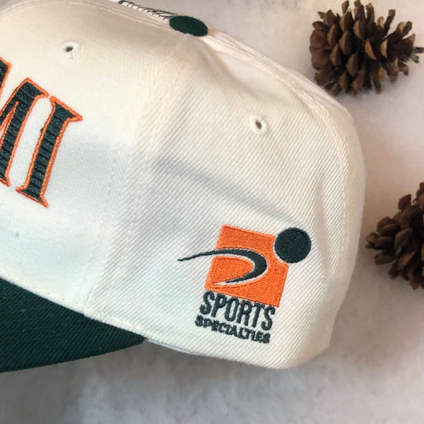 Vintage NCAA Miami Hurricanes Sports Specialties Laser Snapback Hat