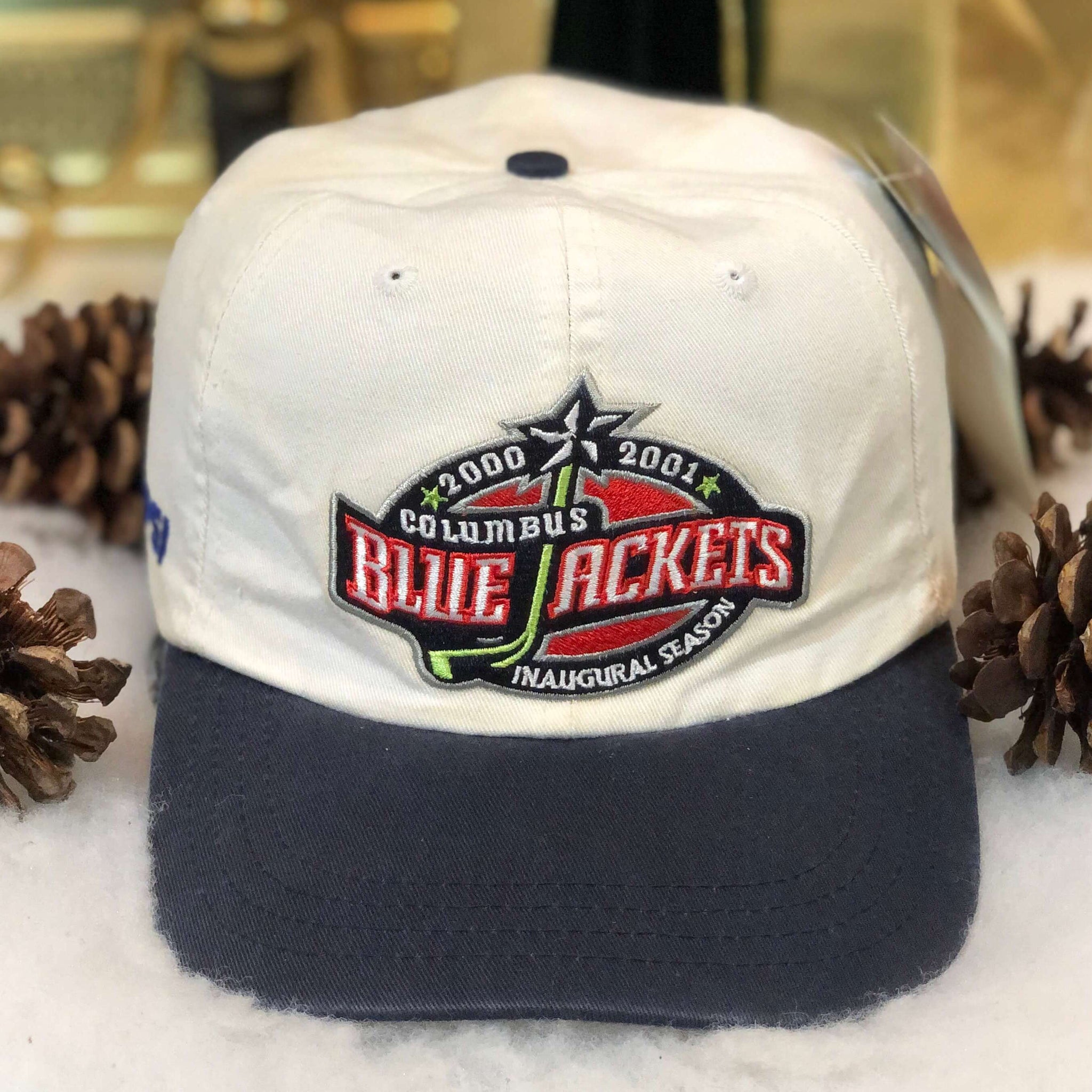 Vintage Deadstock NWT 2000-01 NHL Columbus Blue Jackets Inaugural Season Pespi American Needle Strapback Hat