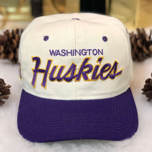 Vintage NCAA Washington Huskies Sports Specialties Script Wool Snapback Hat