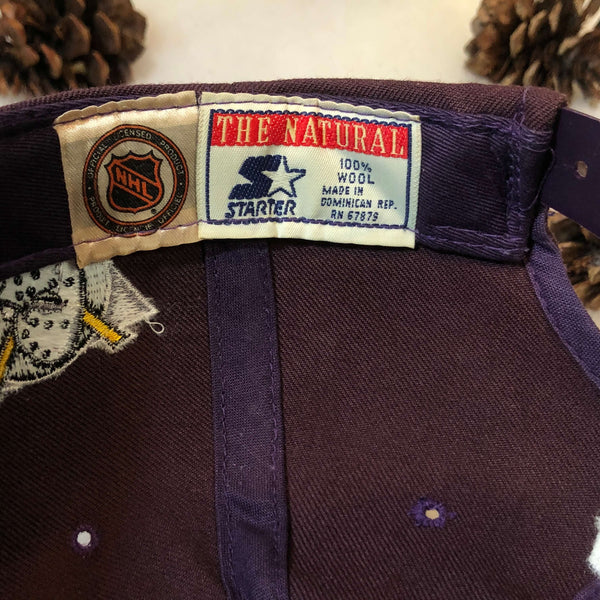 Vintage NHL Anaheim Mighty Ducks Starter Tailsweep Script Wool Snapback Hat