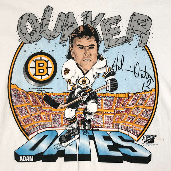 Vintage NHL Boston Bruins Adam "Quaker" Oates Caricature T-Shirt (XL)