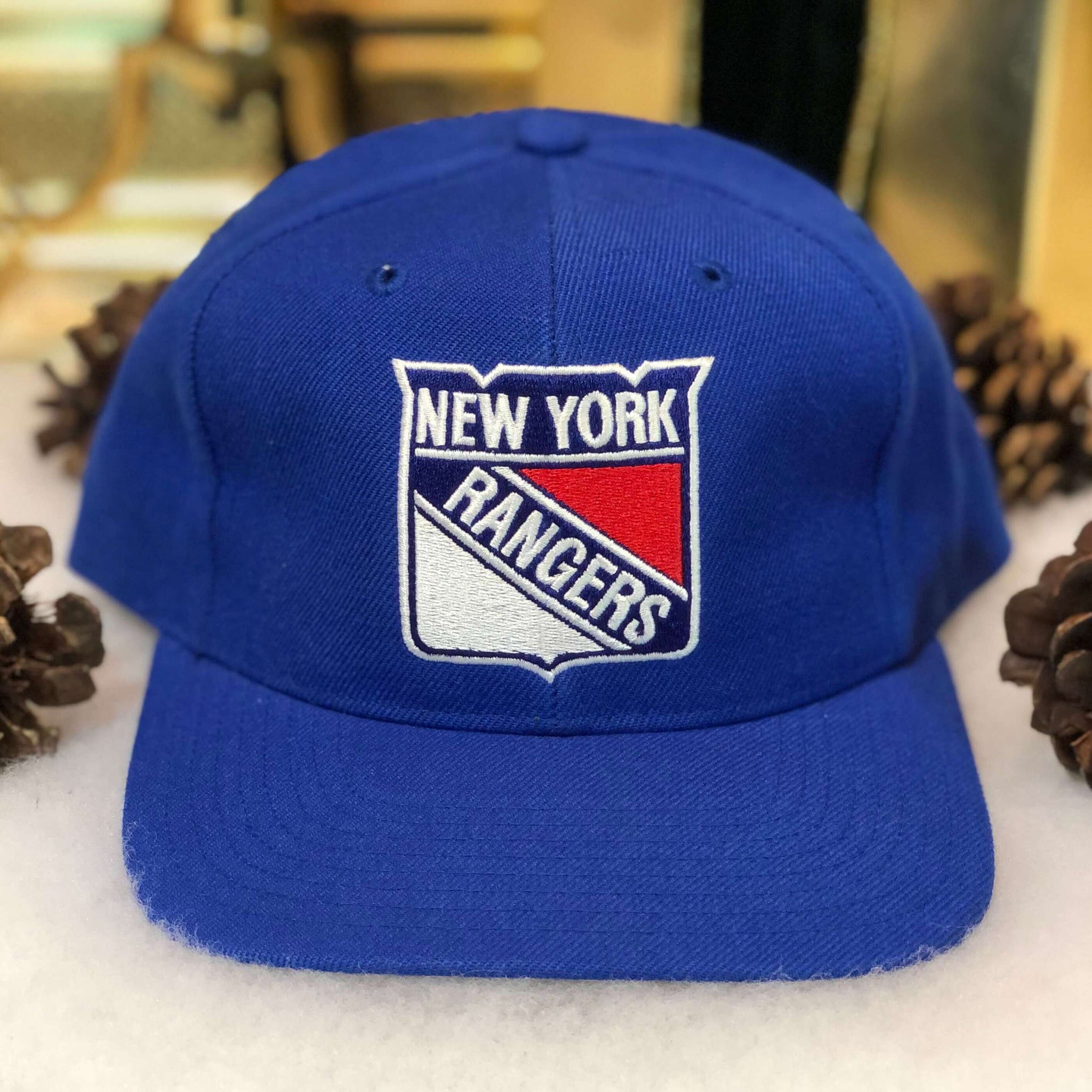Vintage Deadstock NWOT NHL New York Rangers Twins Enterprise Wool Snapback Hat