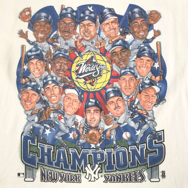 Vintage 1998 MLB New York Yankees World Series Champions Pro Player Caricature T-Shirt (XL)