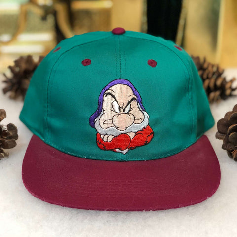 Vintage Deadstock NWOT Disney Snow White Grumpy *YOUTH* Twill Snapback Hat