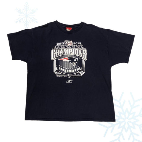 Vintage 2001 NFL New England Patriots Super Bowl XXXVI Champions Reebok T-Shirt (XL)