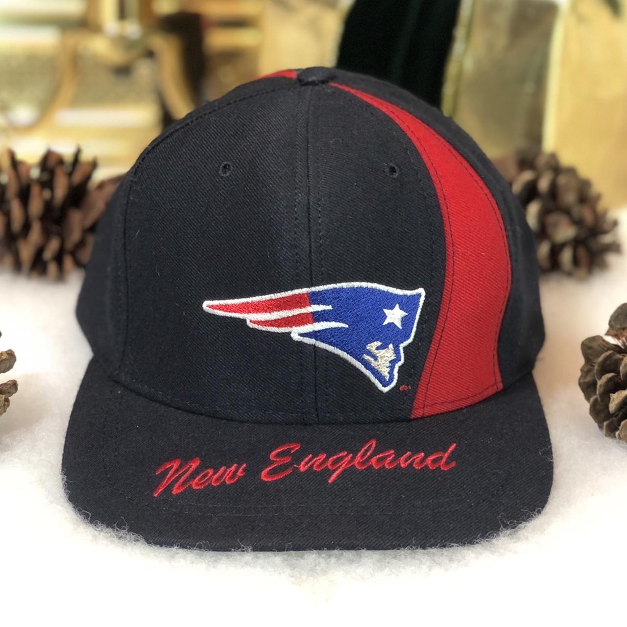 Vintage NFL New England Patriots American Needle Nutmeg Mills Wool Brim Script Snapback Hat
