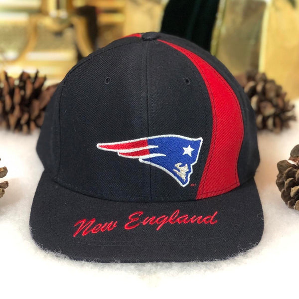 Vintage NFL New England Patriots American Needle Nutmeg Mills Wool Brim Script Snapback Hat