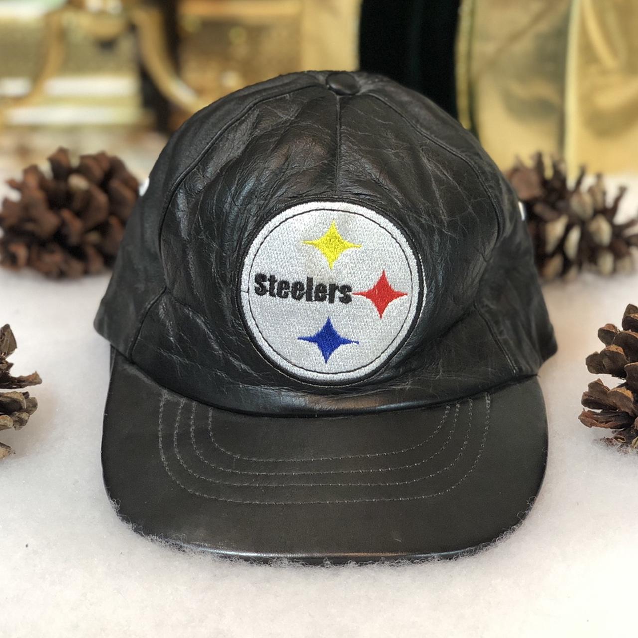 Vintage NFL Pittsburgh Steelers Leather *YOUTH* Strapback Hat