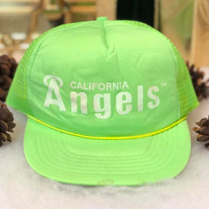 Vintage MLB California Angels Neon Trucker Hat