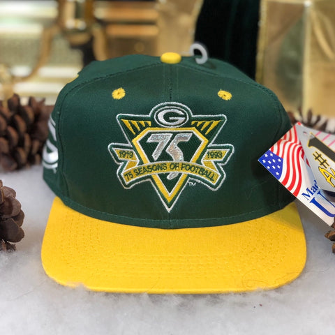 Vintage Deadstock NWT NFL Green Bay Packers 75 Years #1 Apparel Snapback Hat
