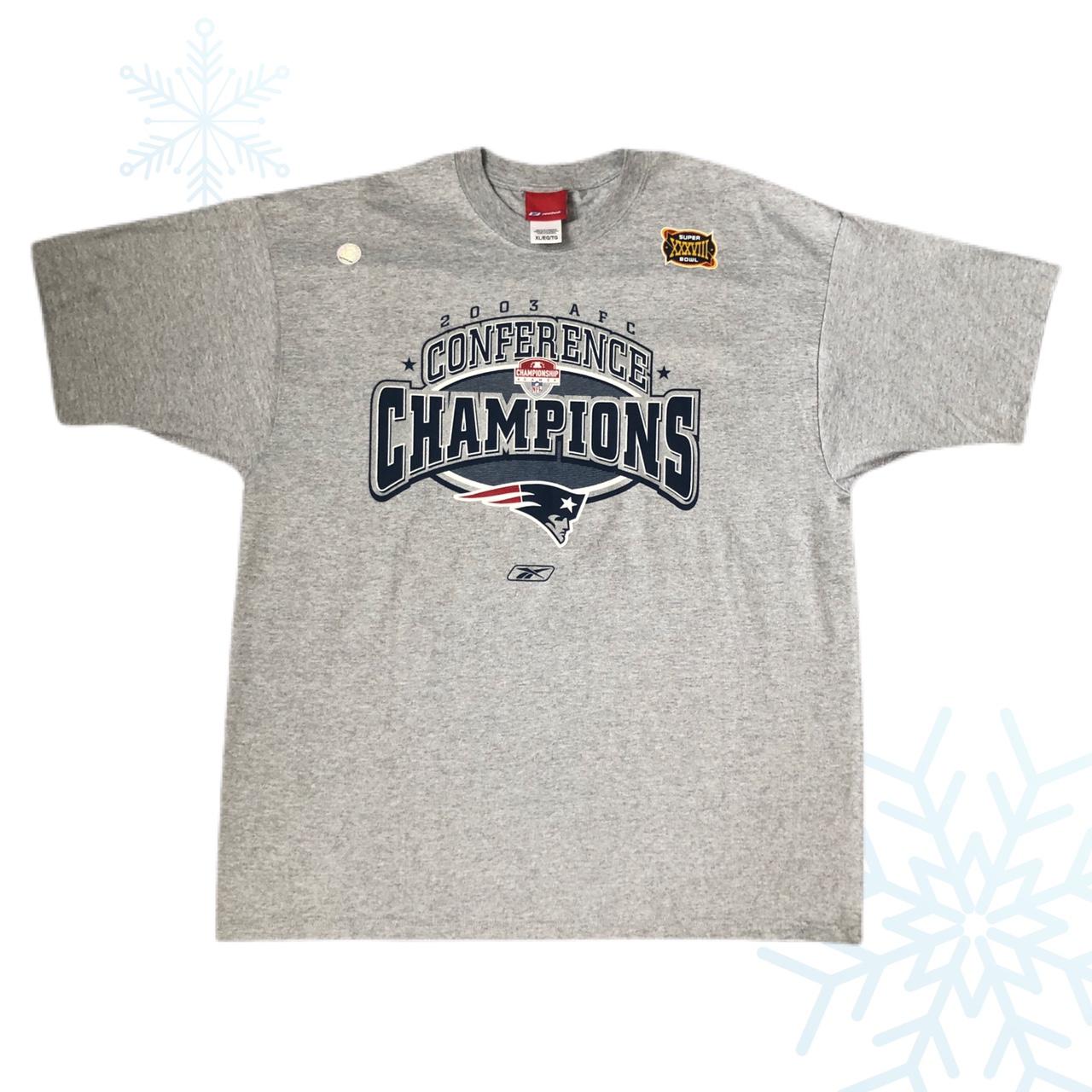 Deadstock NWOT 2003 NFL New England Patriots AFC Champions Reebok T-Shirt (XL)