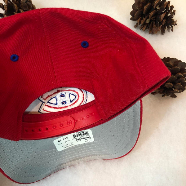 Vintage Deadstock NWOT NHL Montreal Canadiens Logo Athletic Wool Snapback Hat