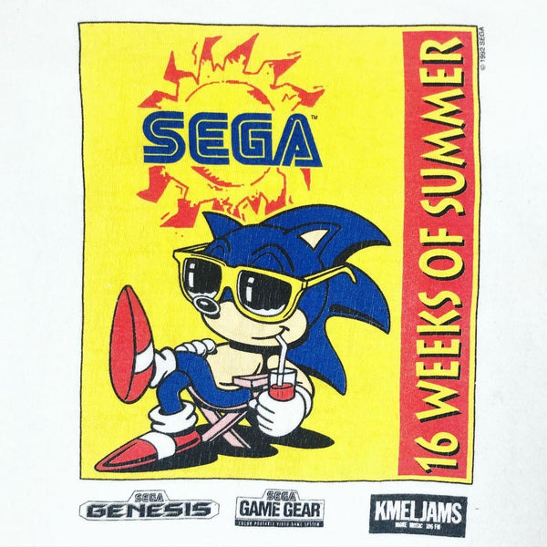 Vintage 1992 SEGA Sonic the Hedgehog "16 Weeks of Summer" T-Shirt (L)