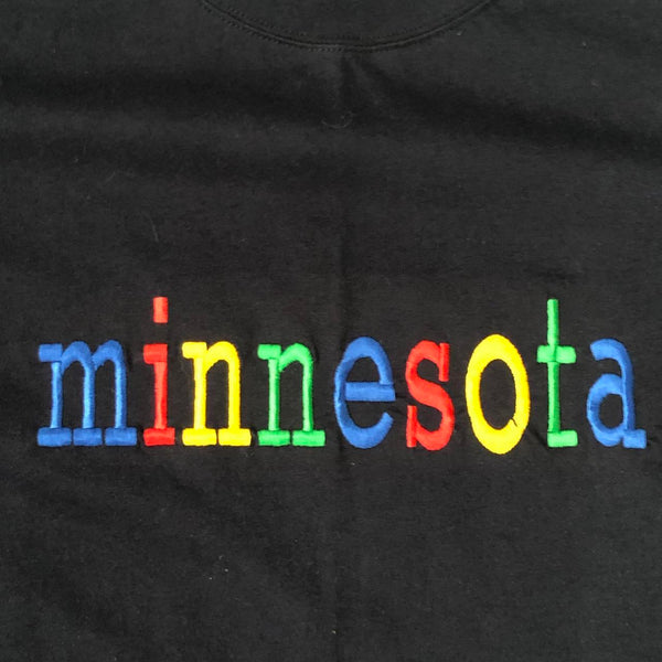Vintage Minnesota Embroidered Spellout T-Shirt (L)