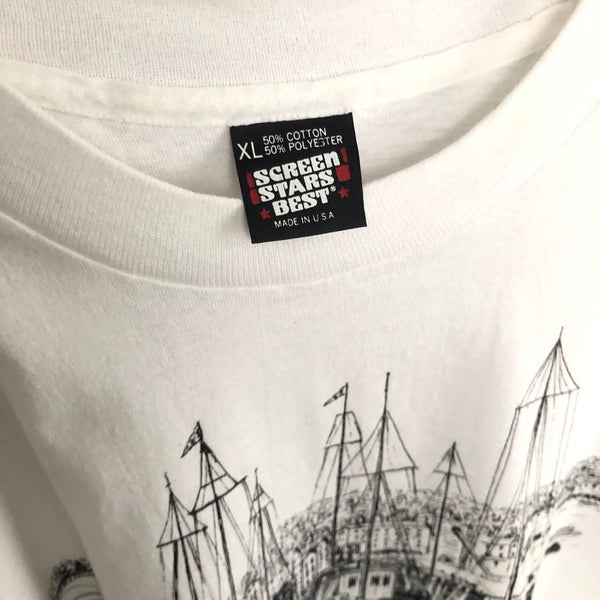 Vintage Maine Harbor Graphic T-Shirt (XL)
