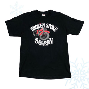 Vintage Broken Spoke Saloon Sturgis South Dakota Motorcycle Rally T-Shirt (XL)