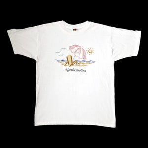 Vintage North Carolina Beach Embroidered T-Shirt (L)