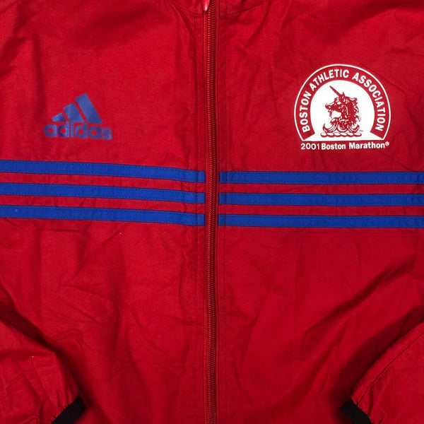Vintage 2001 Boston Marathon Adidas Zip-Up Lightweight Windbreaker Jacket (XL)