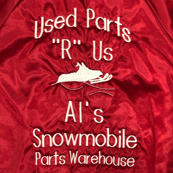 Vintage Al's Snowmobile Parts Warehouse Vermont Satin Bomber Jacket (L)