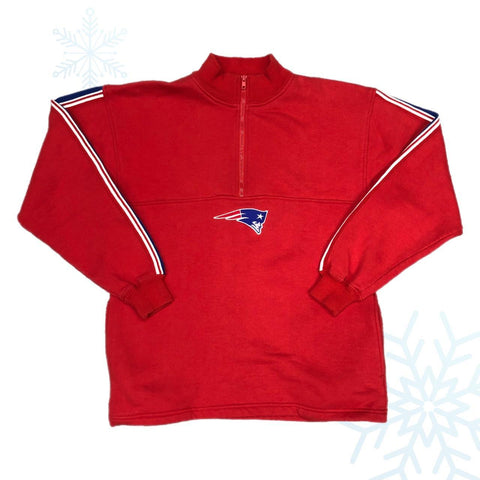 Vintage NFL New England Patriots Logo Athletic Half-Zip Crewneck Sweatshirt (M)