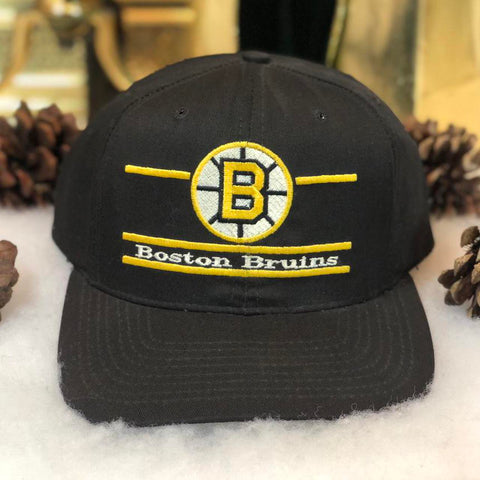 Vintage NHL Boston Bruins The Game Split Bar Glue Tag Snapback Hat
