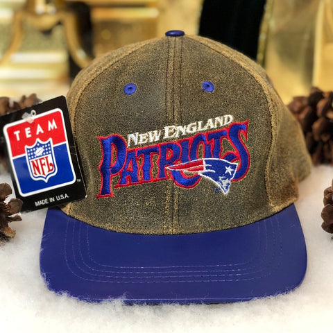 Vintage Deadstock NWT NFL New England Patriots Leather Snapback Hat
