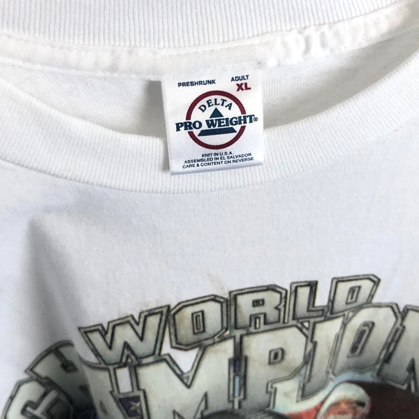 Vintage 2001 NFL New England Patriots World Champions Drew Bledsoe Tom Brady T-Shirt (XL)