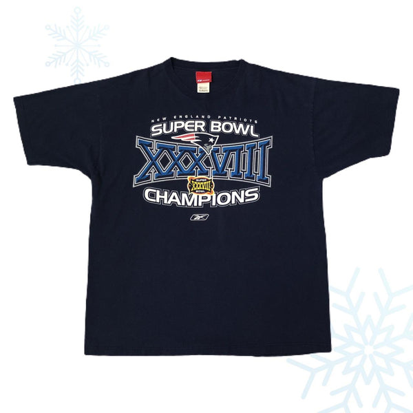 NFL New England Patriots Super Bowl XXXVIII Champions Reebok T-Shirt (XL)