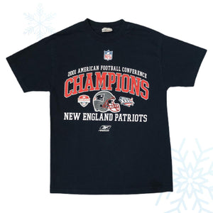 Vintage 2001 NFL New England Patriots AFC Champions Reebok T-Shirt (XL)